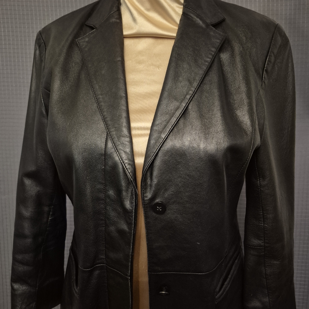 Mixit Luxury Black Leather Blazer